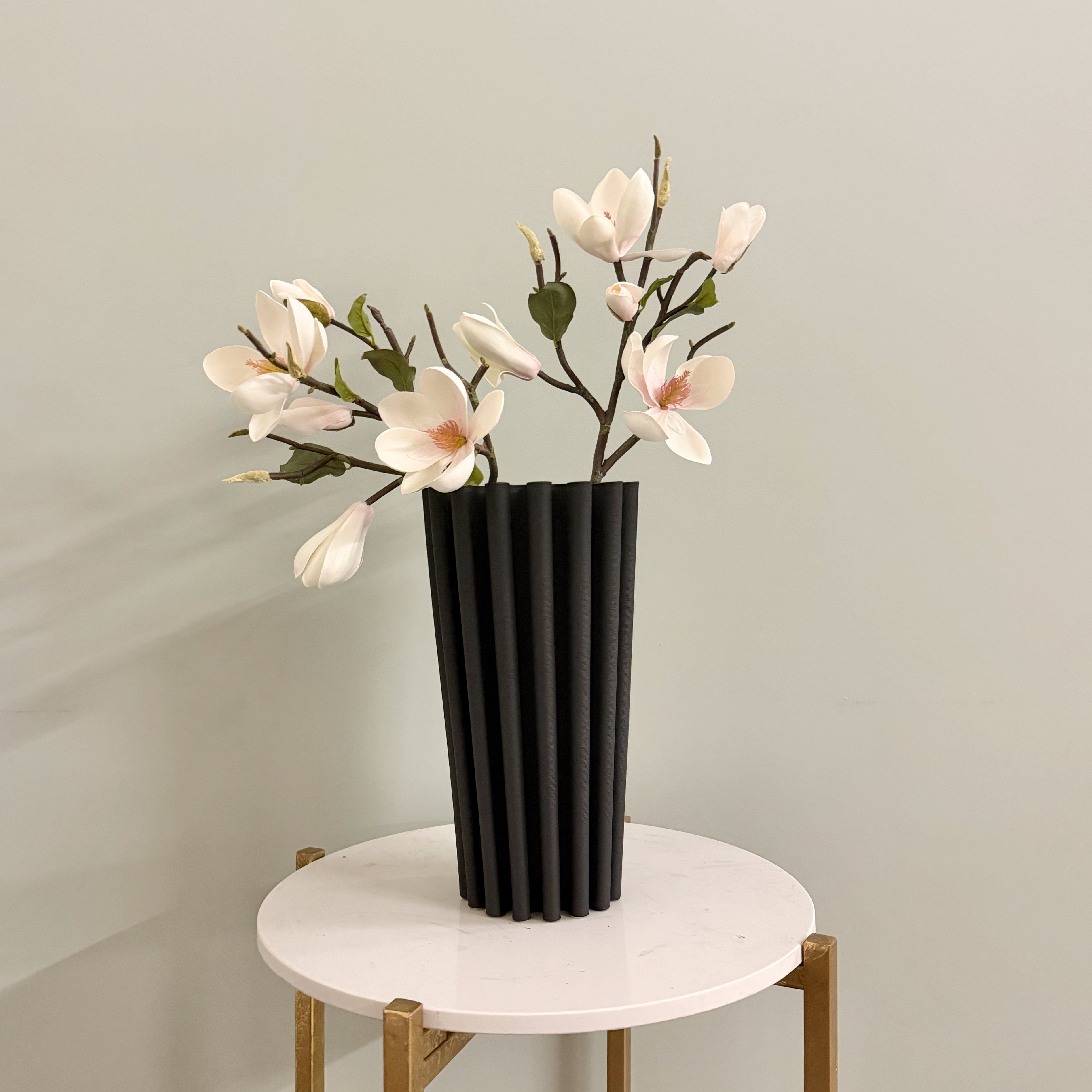 Realistic Black 3D Printed Vase AHCH-0080 by The Faux Flower Company
