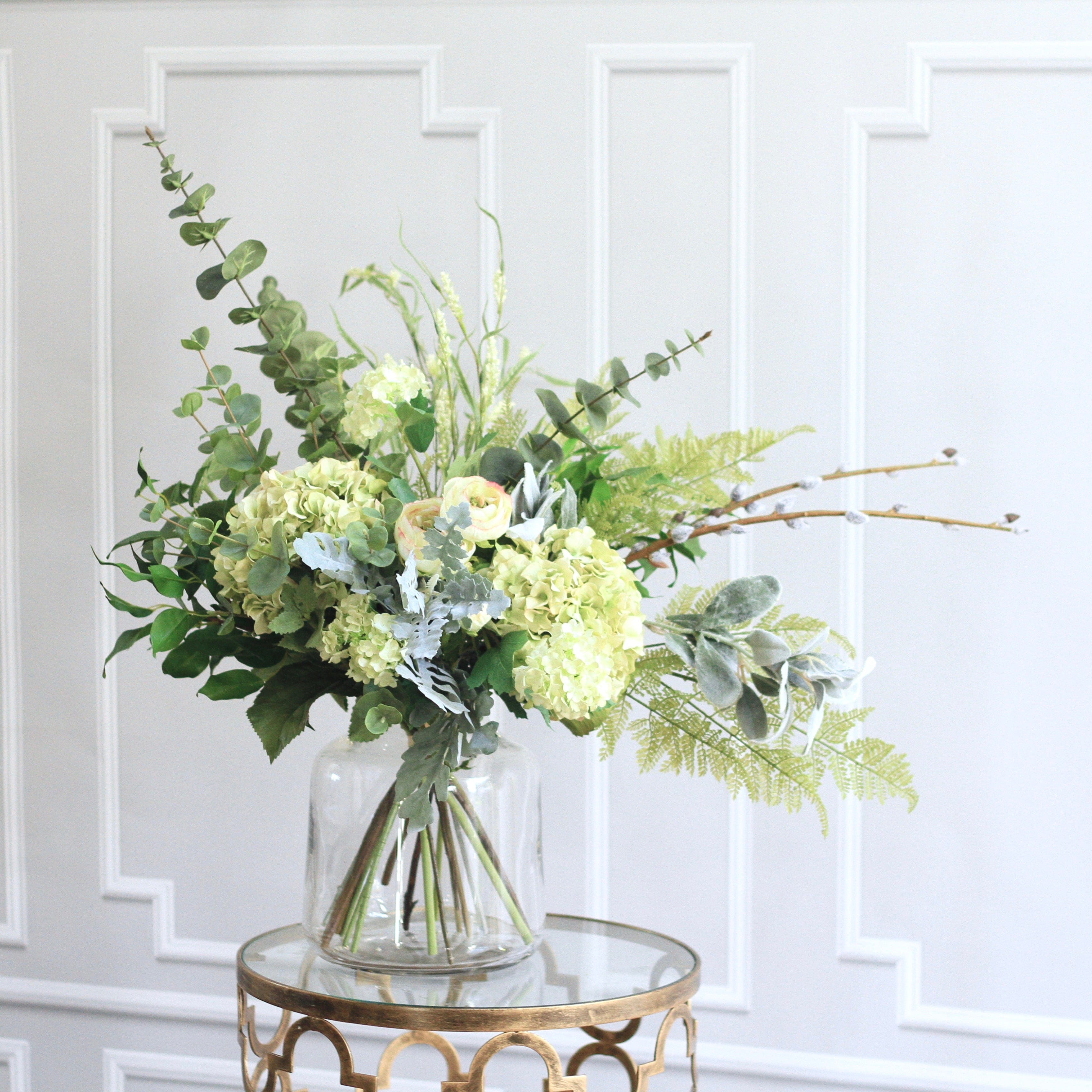 Realistic Gathered Greens Artificial Flower Arrangement by The Faux Flower Company