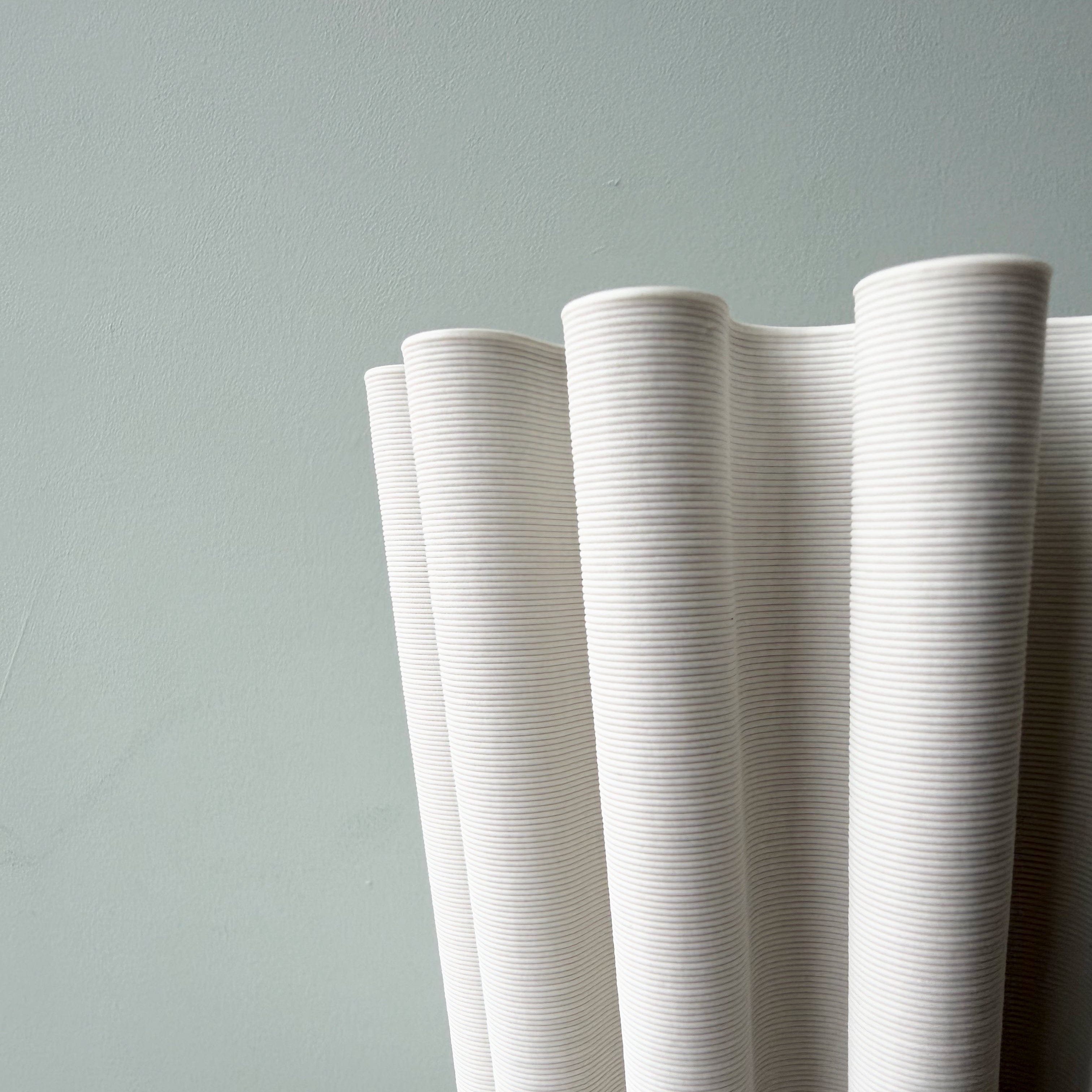 Realistic White 3D Printed Vase AHCH-0100 by The Faux Flower Company