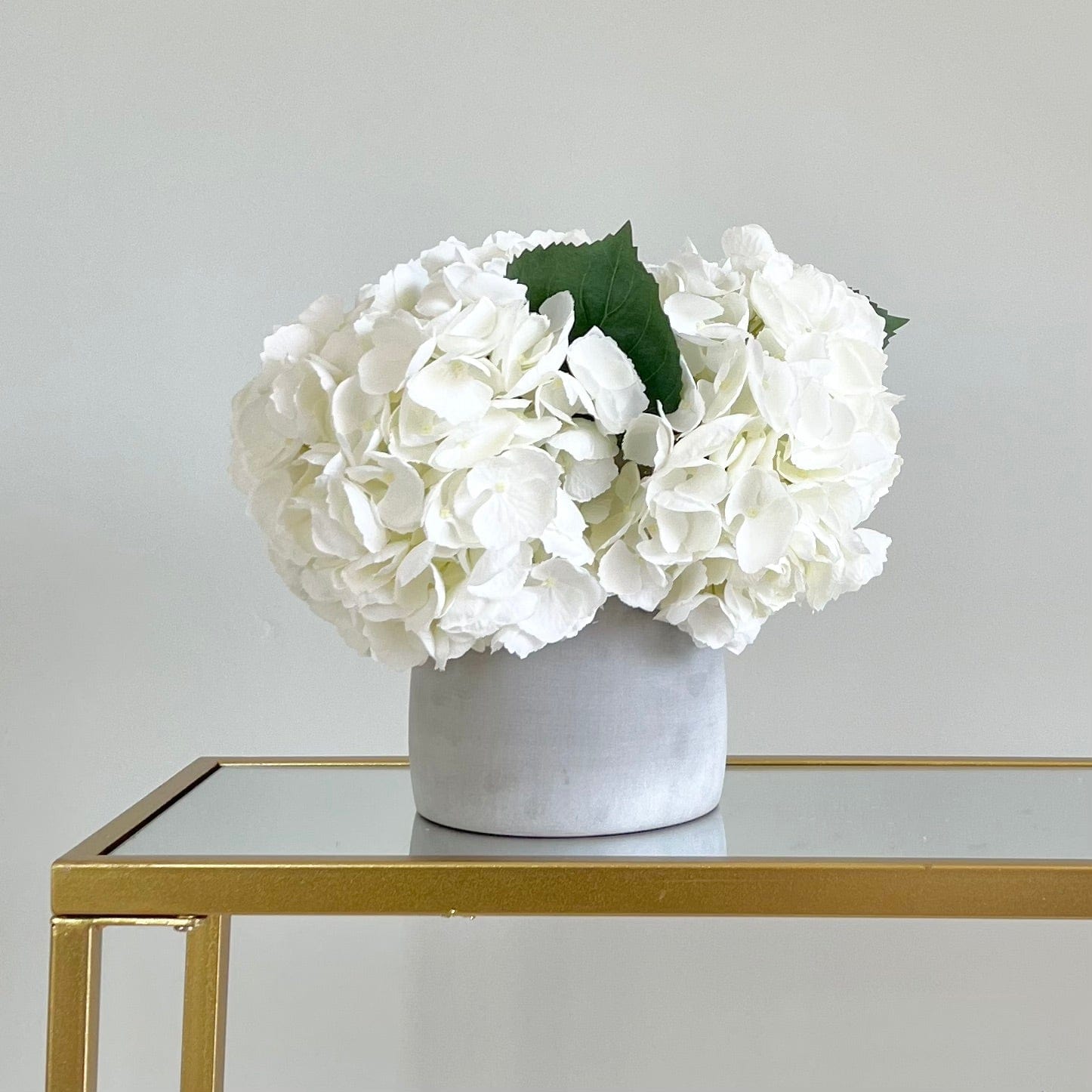 Realistic White Artificial Hydrangea Arrangement ABX5001WH-36-3 by The Faux Flower Company