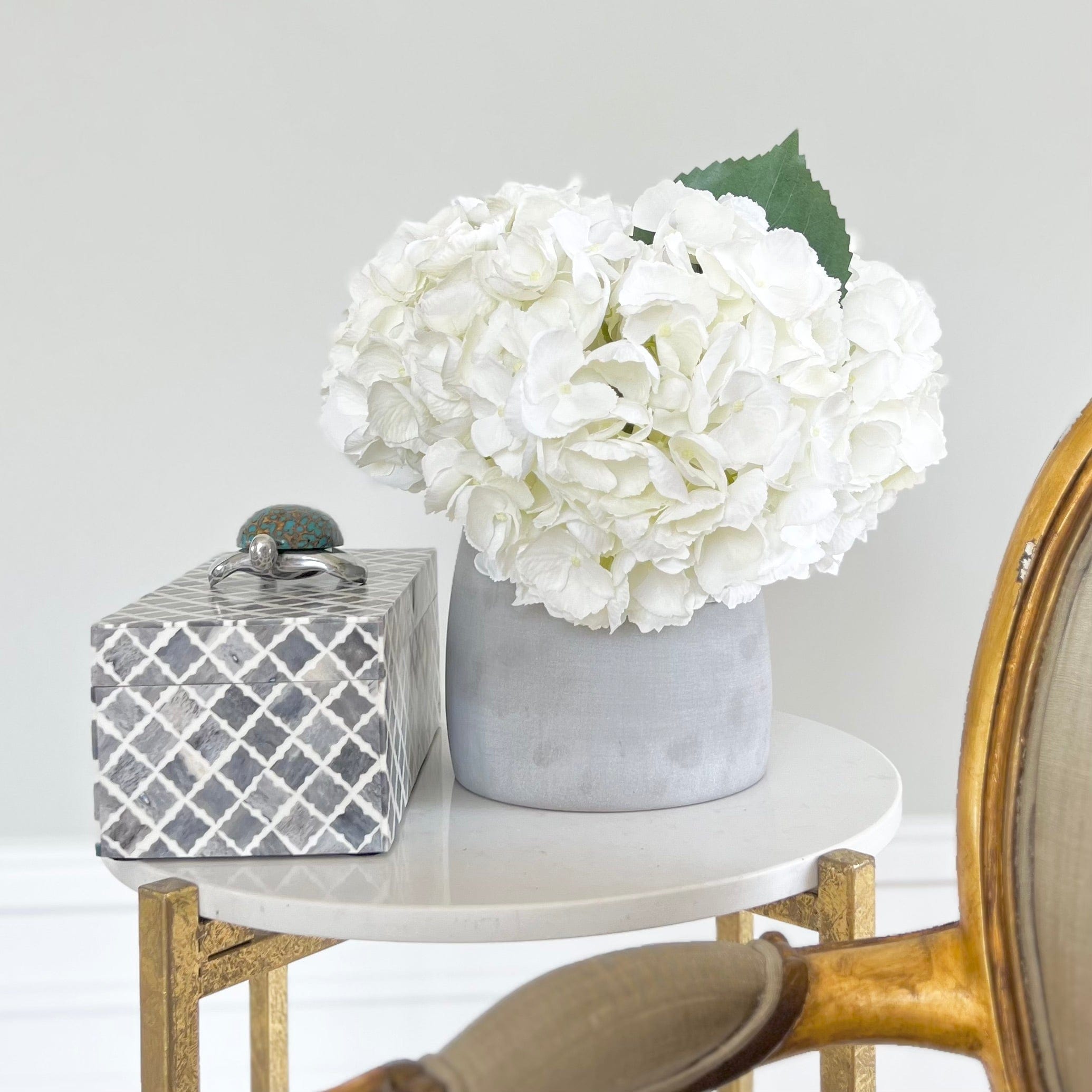 Realistic White Artificial Hydrangea Arrangement ABX5001WH-36-3 by The Faux Flower Company