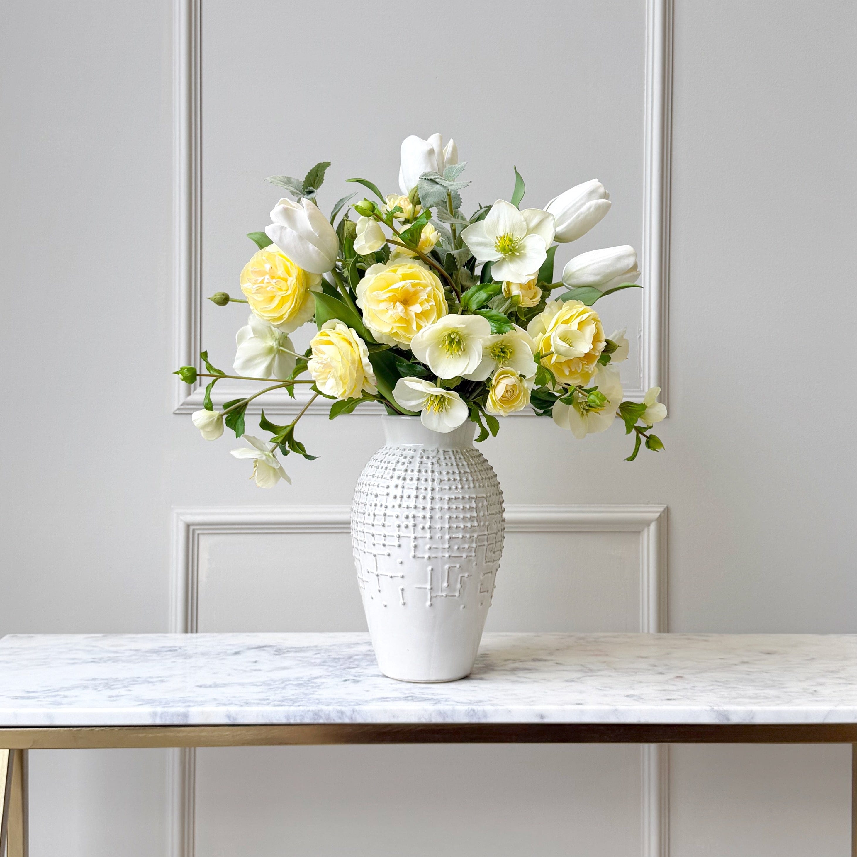 Realistic Artificial Fresh Start Flower Arrangement by The Faux Flower Company