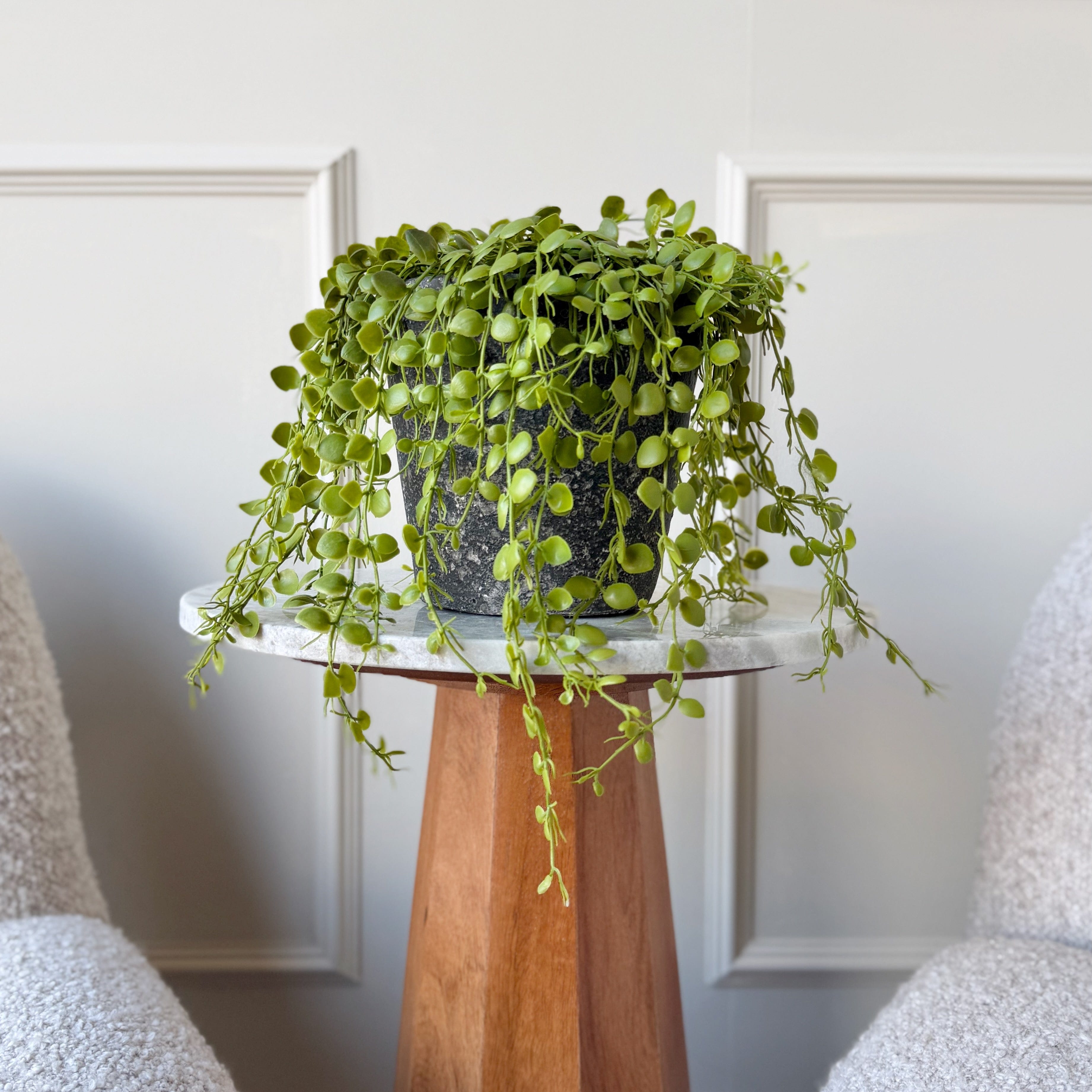 Realistic Artificial Green Button Fern In Pot AHCH-1783 by The Faux Flower Company