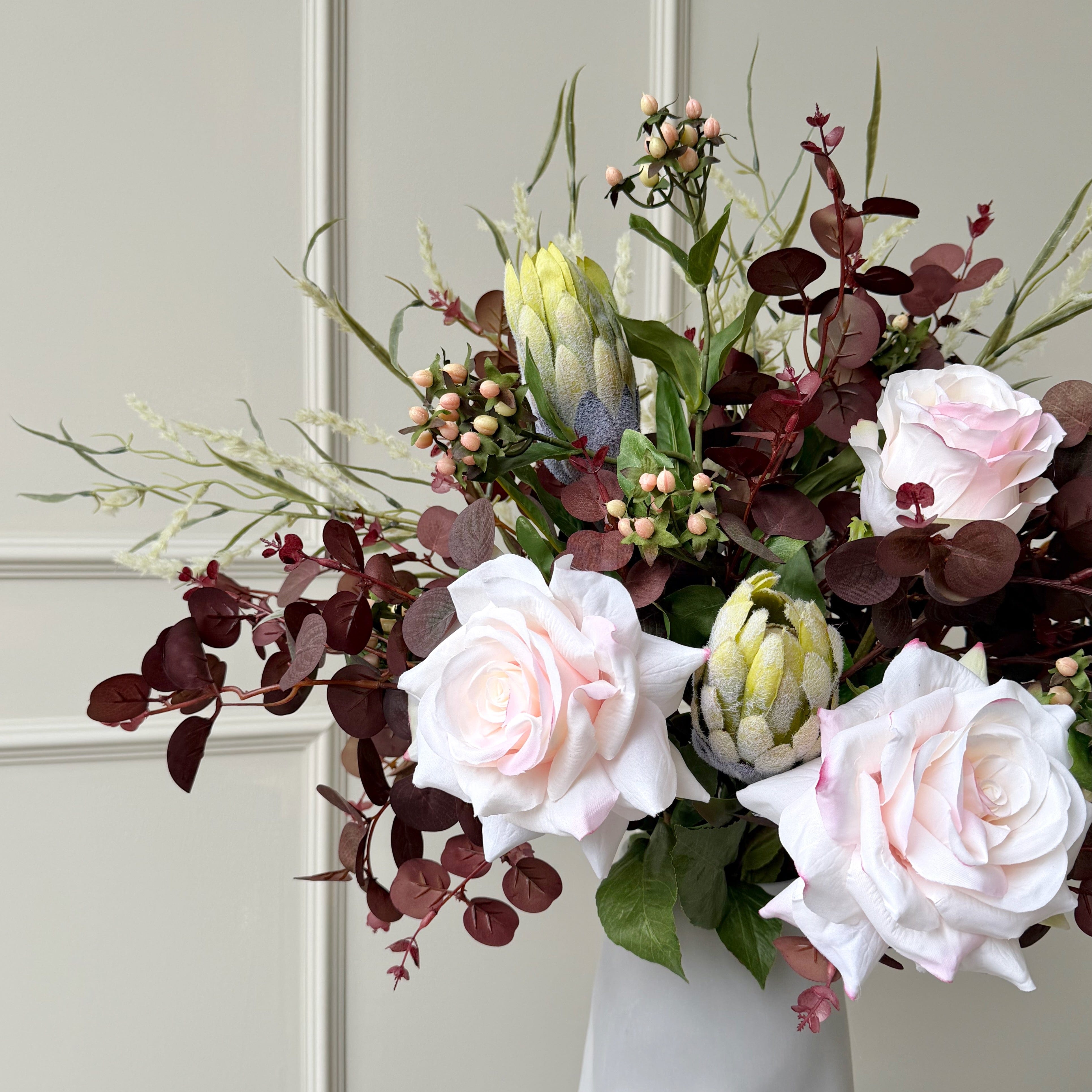 Realistic Autumn Plum Artificial Flower Arrangement by The Faux Flower Company