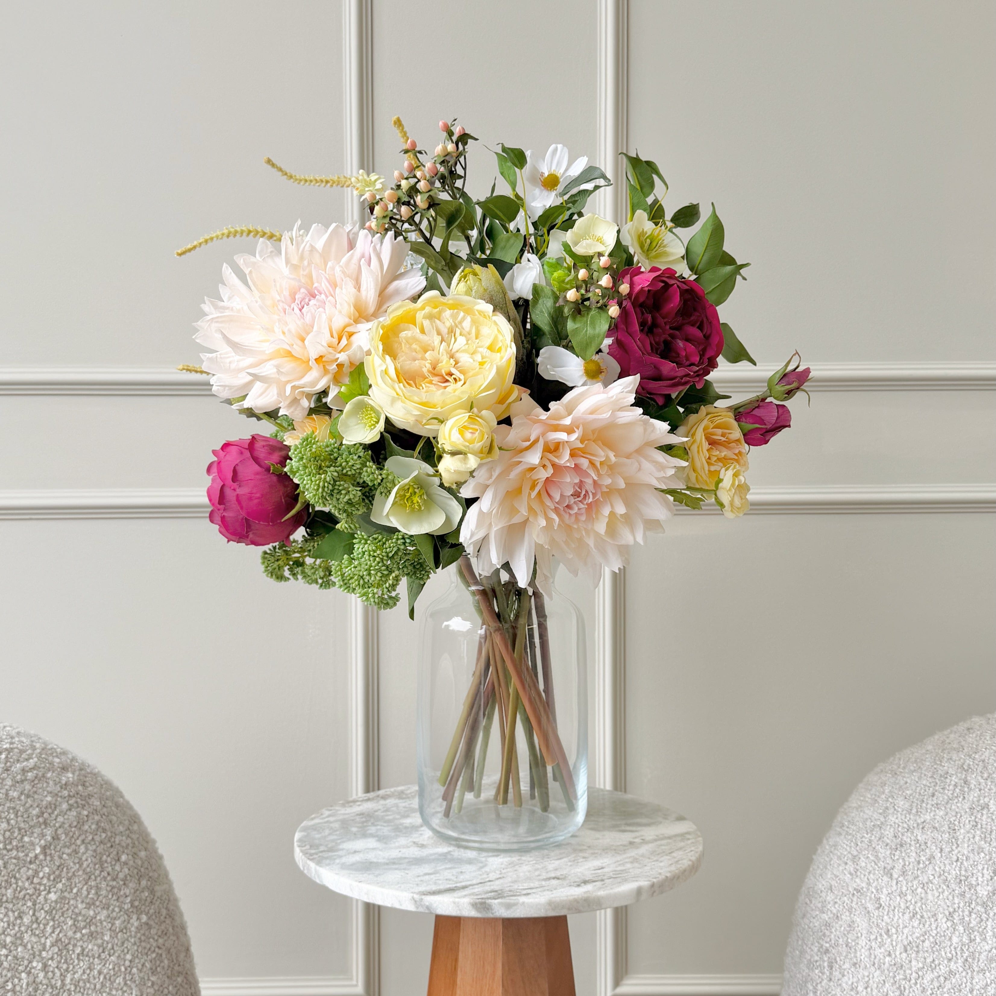 Realistic Cafe Au Lait Rouge Artificial Flower Arrangement by The Faux Flower Company