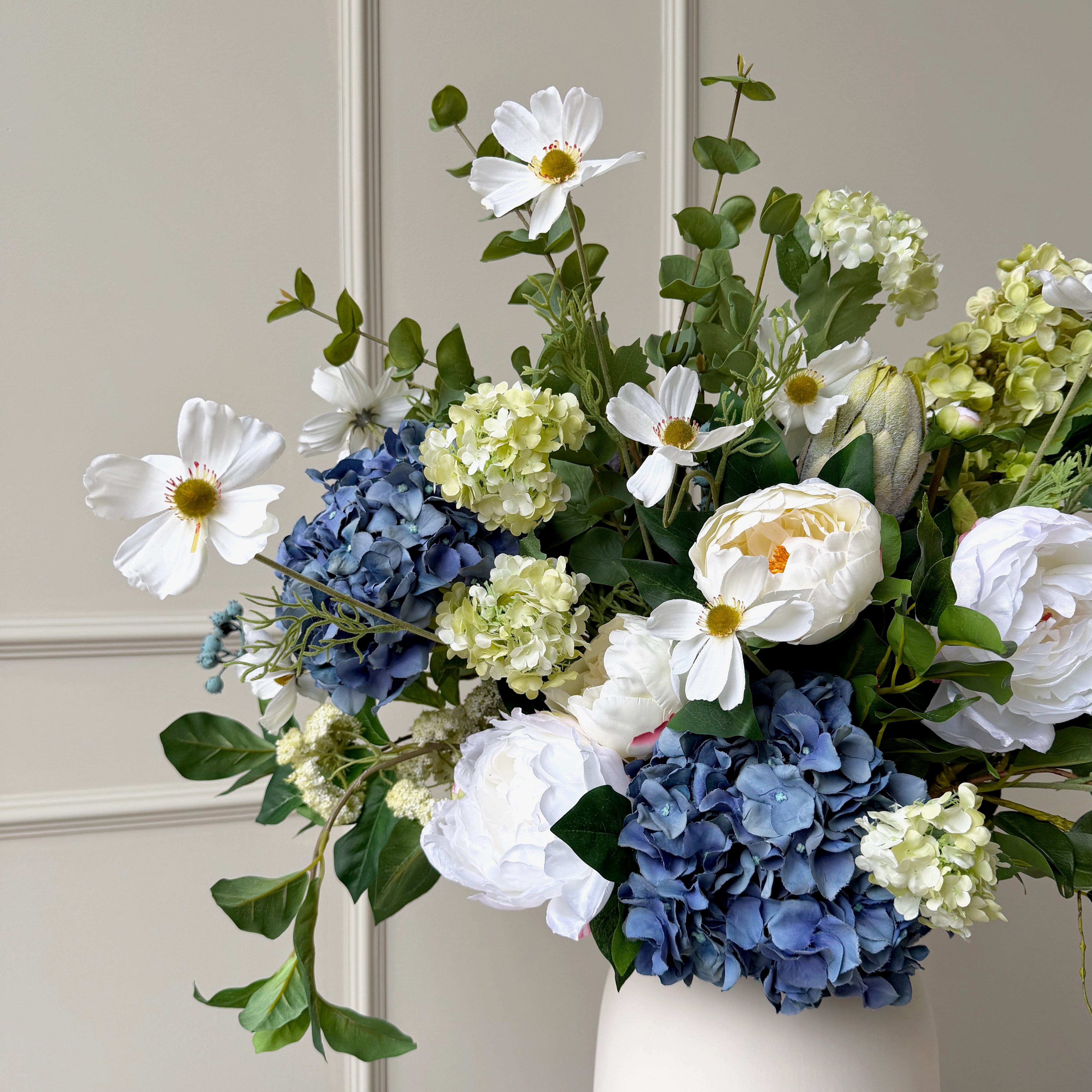 Realistic Out of the Blue Artificial Flower Arrangement by The Faux Flower Company
