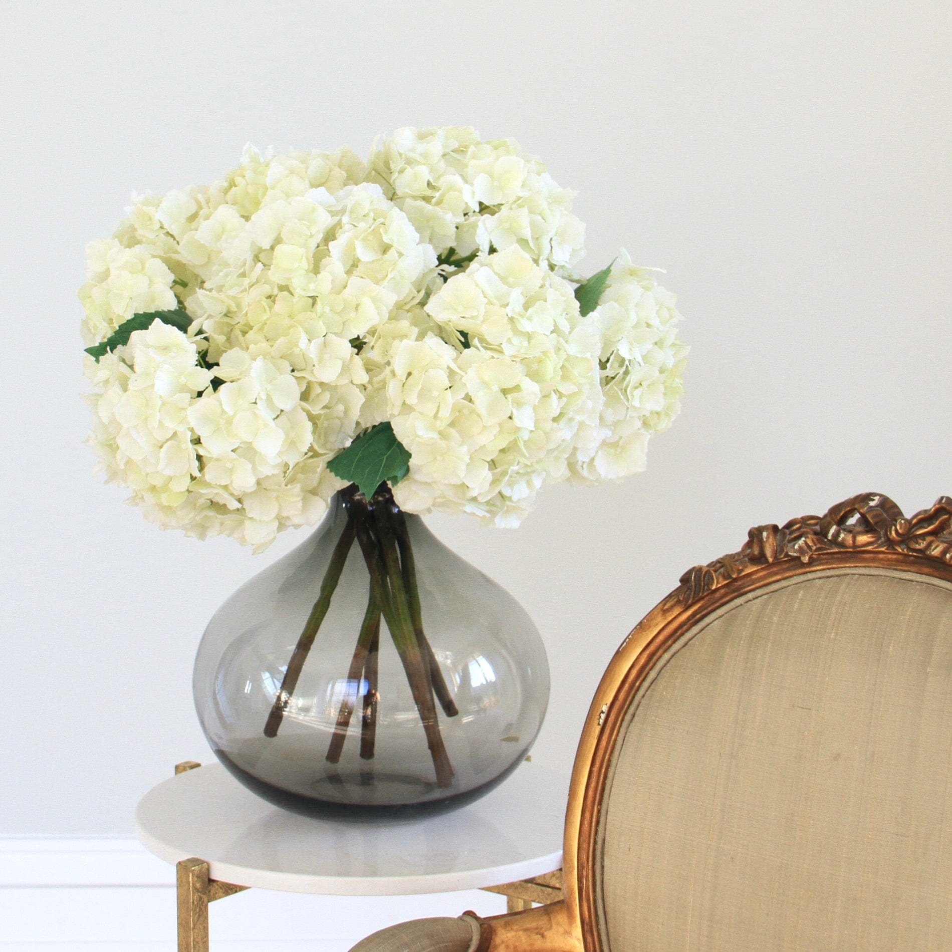 Realistic Artificial Cream Hydrangea Lacecap ABX5002CR-54 by The Faux Flower Company