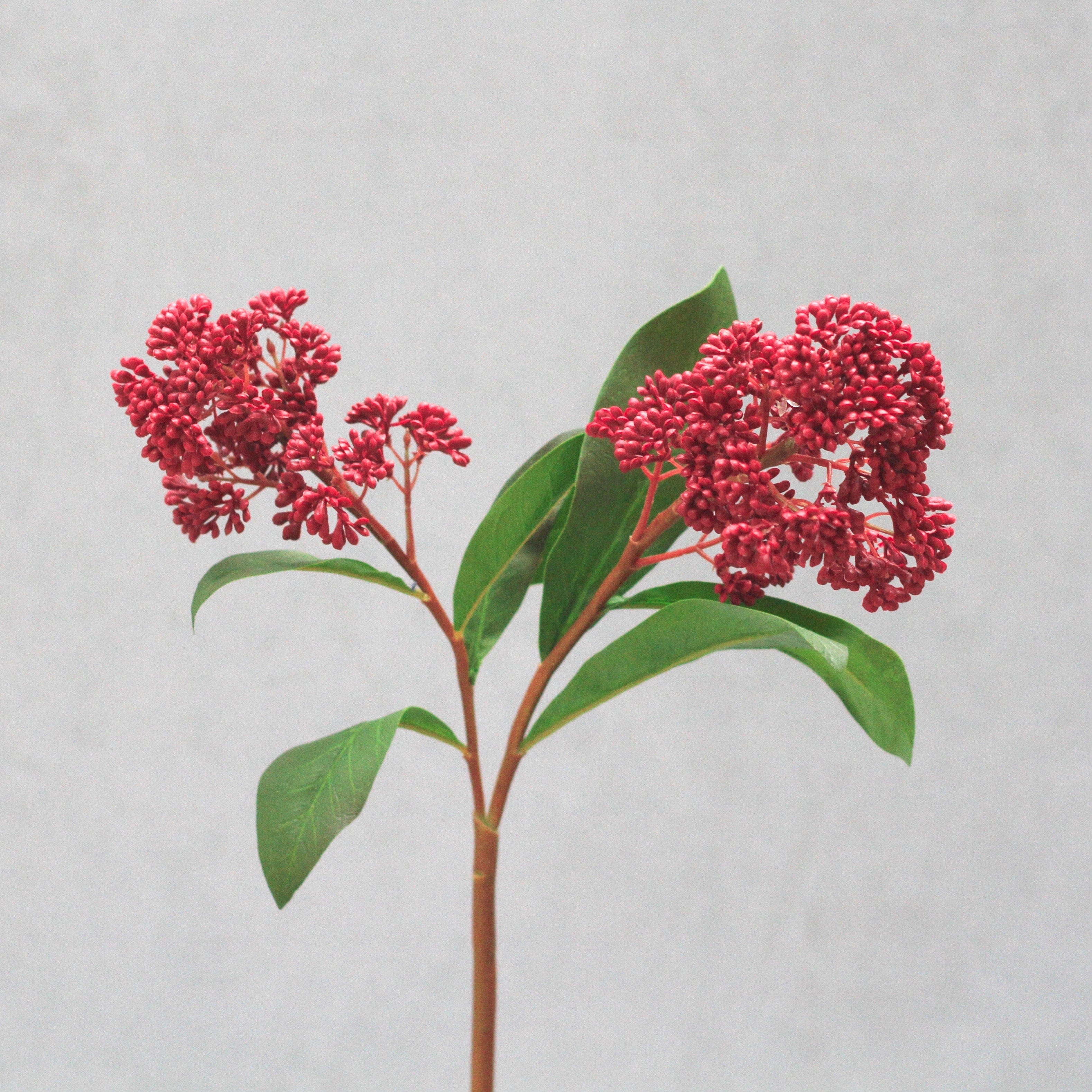 Realistic Artificial Red Skimmia ABY3142RD by The Faux Flower Company