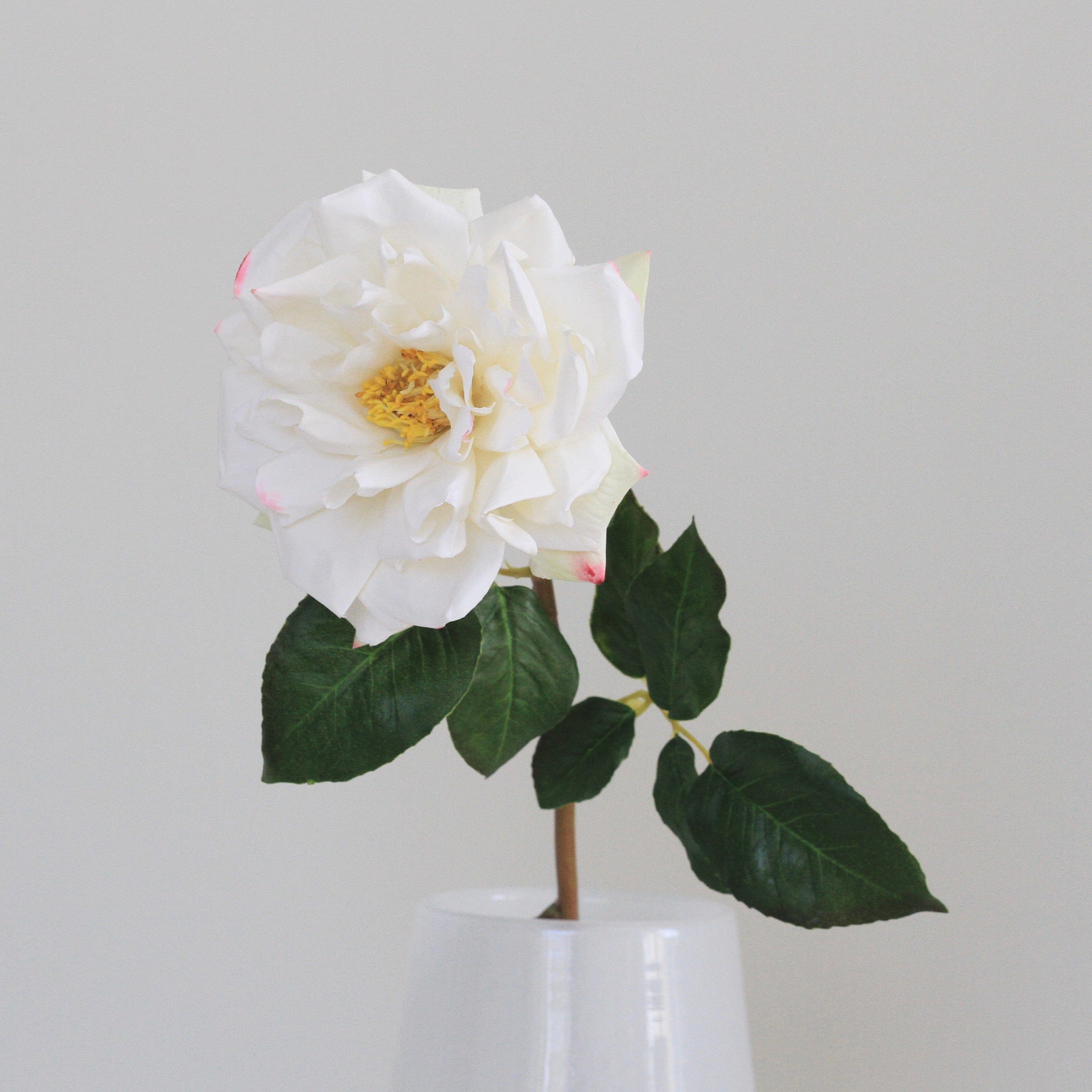 Realistic Artificial White Garden Rose ABY3108WH by The Faux Flower Company
