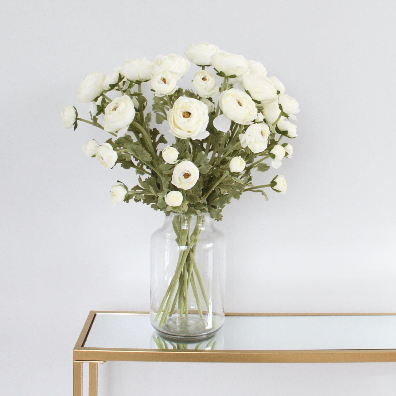 Realistic Artificial White Ranunculus Spray ABX8534WH by The Faux Flower Company