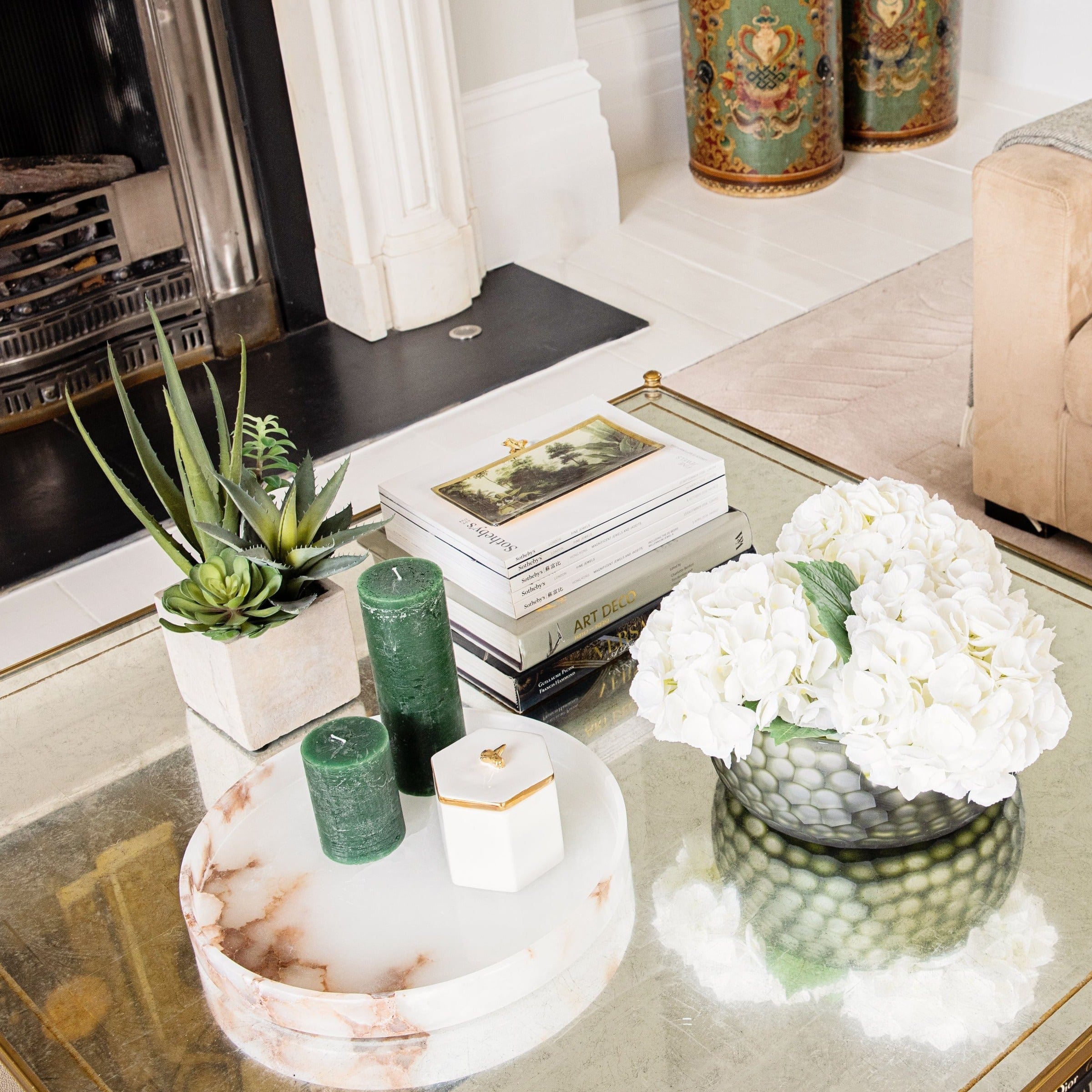 Realistic Green Artificial Succulent Plants with Pot AHCH-229 by The Faux Flower Company