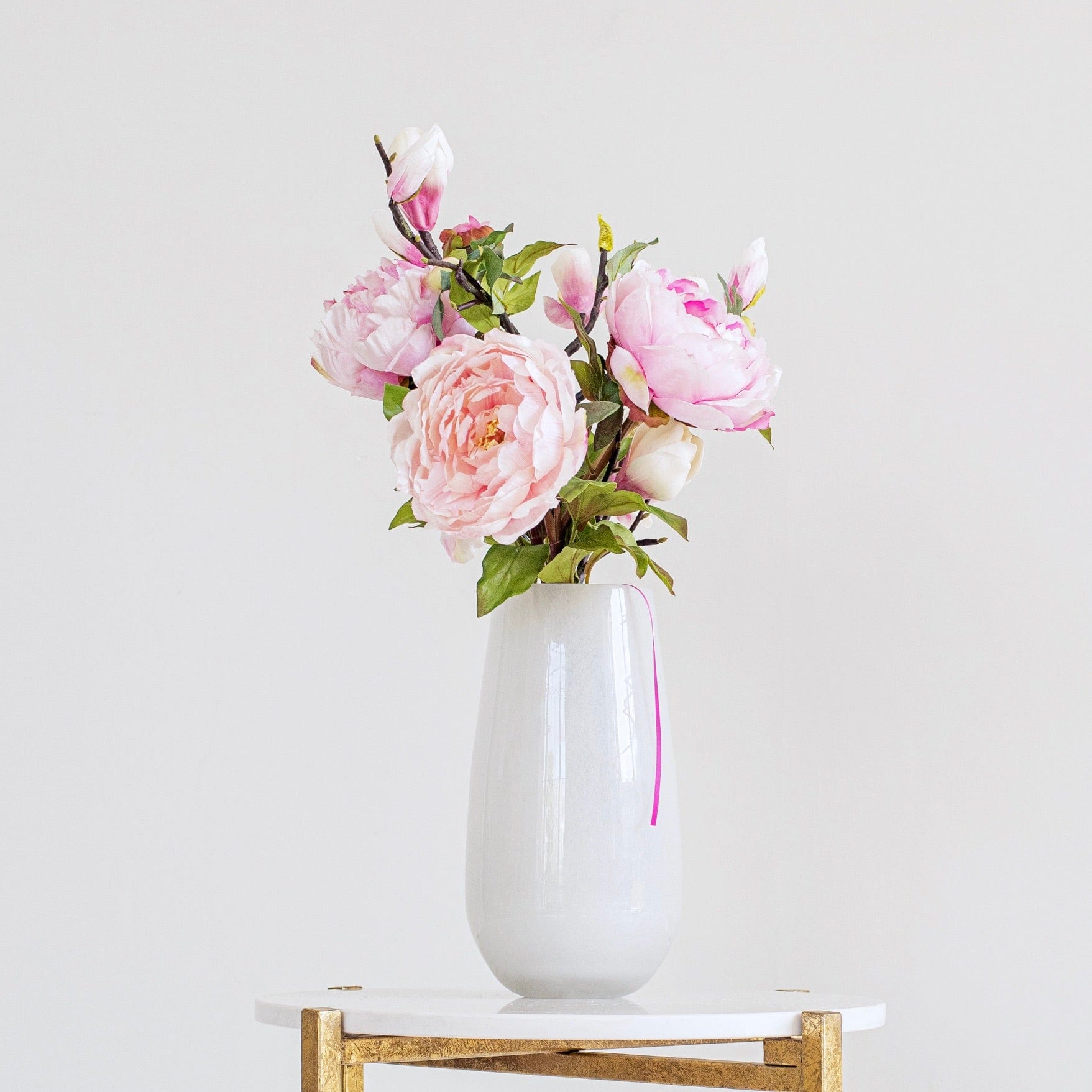 Realistic Pink Peony & Magnolia Arrangement by The Faux Flower Company