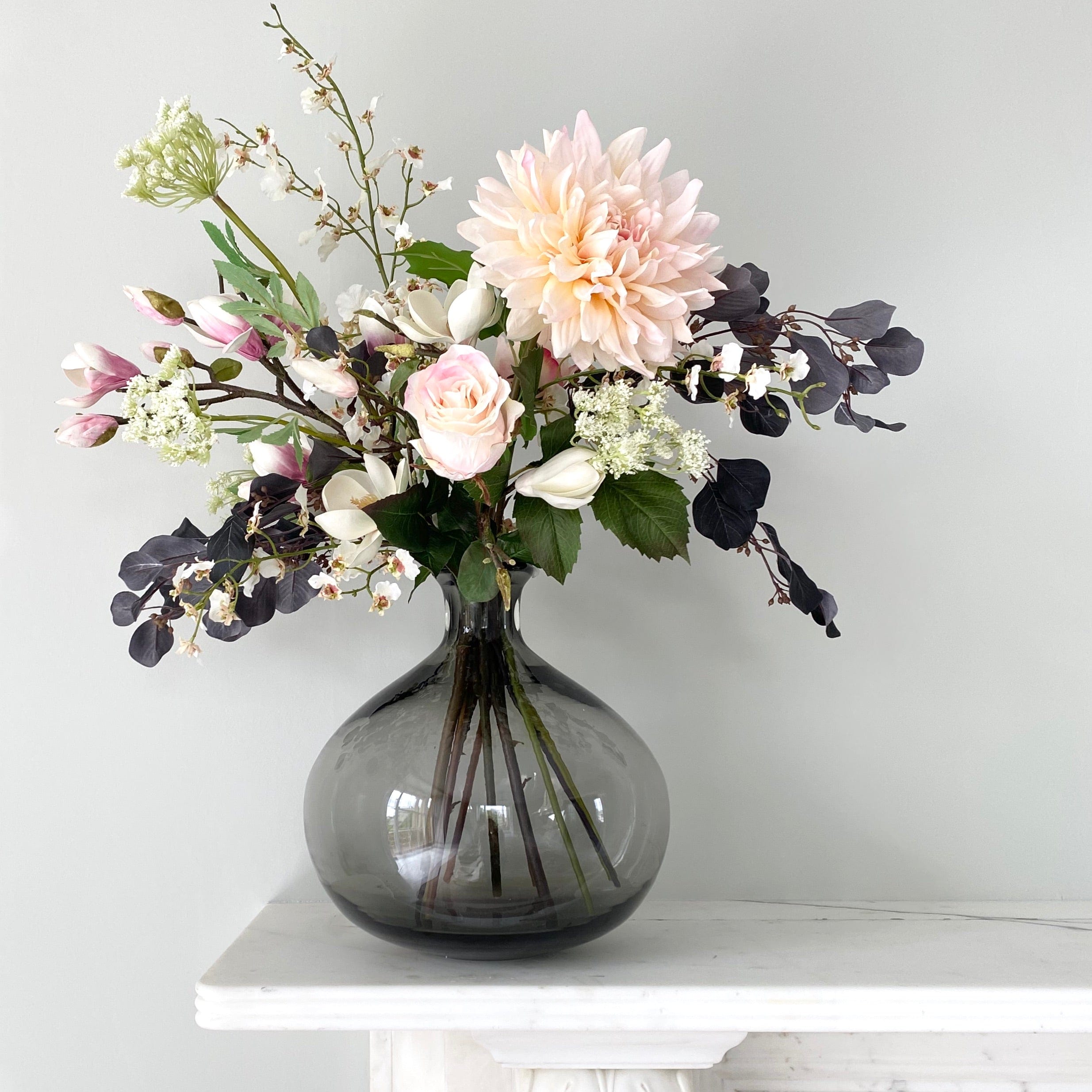 Realistic Smoky Grey Bulb Vase ABV0203 by The Faux Flower Company