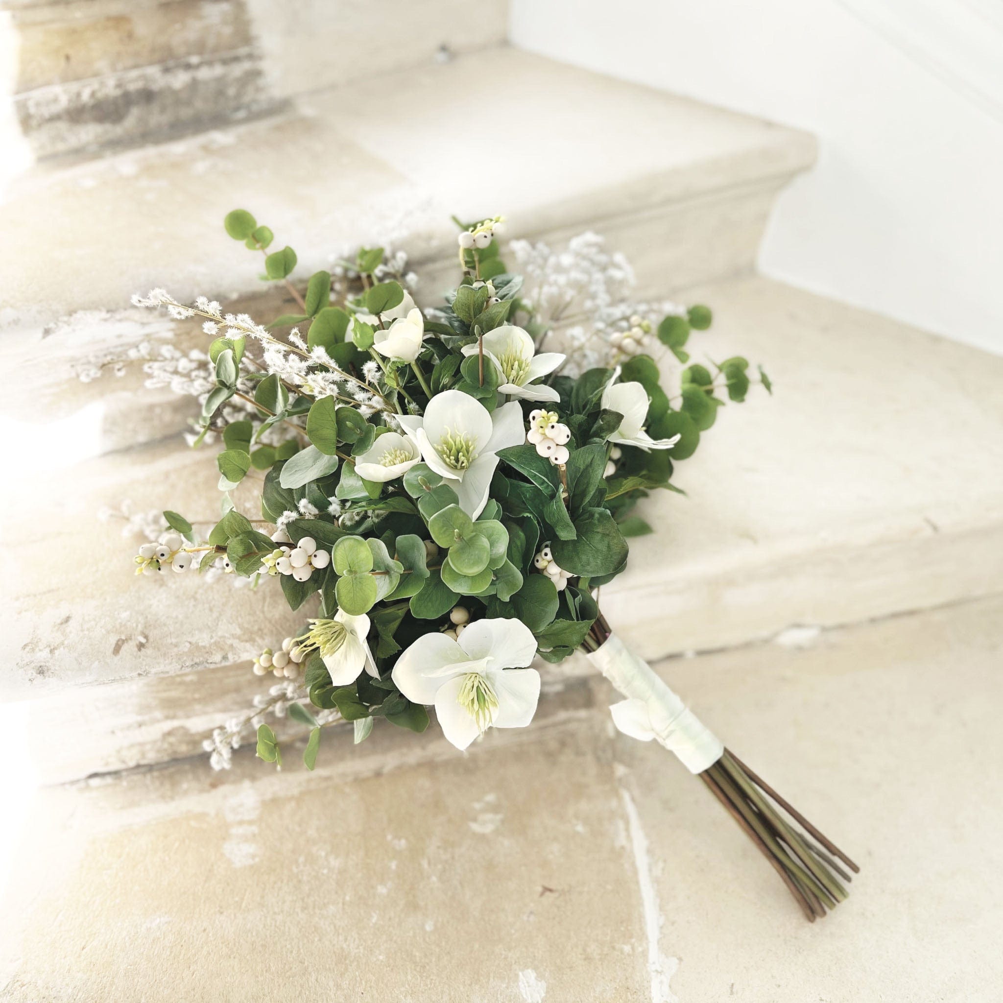 Realistic Temperley Artificial Flower Wedding Bouquet by The Faux Flower Company